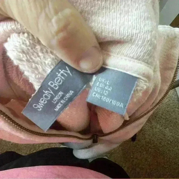 Sweaty Betty Cropped 1/2 Zip Sweatshirt Pullover Women 12 Pink Athleticwear - Picture 9 of 9